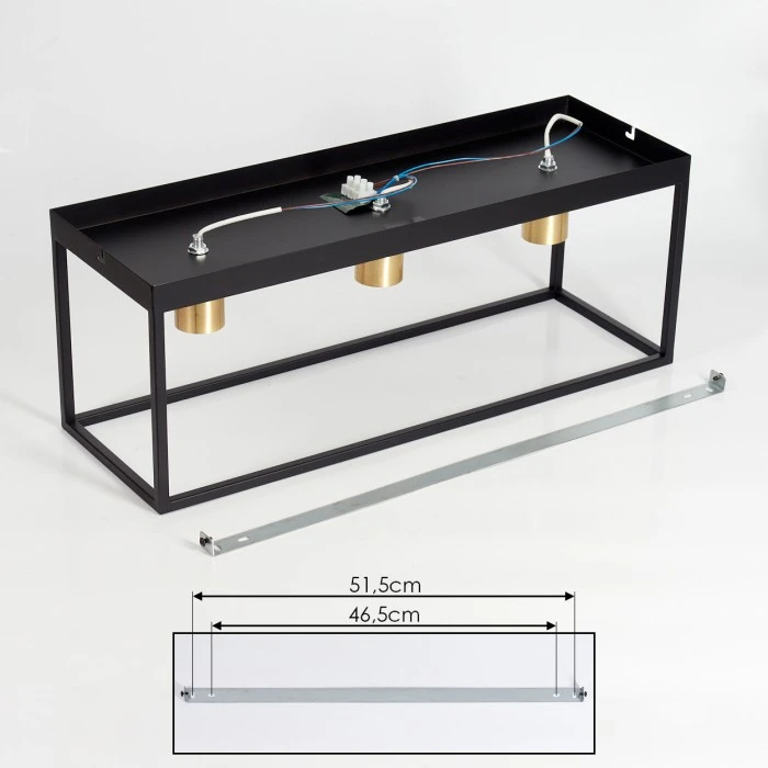 Hofstein Malao Deckenleuchte Messing, Schwarz, 3-flammig 5 Hofstein Malao Deckenleuchte Messing, Schwarz, 3-flammig – Bild 5