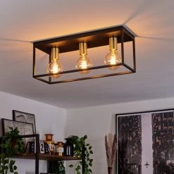 Hofstein Malao Deckenleuchte Messing, Schwarz, 3-flammig 19 Hofstein Malao Deckenleuchte Messing, Schwarz, 3-flammig -Bürolampen Verkäufe malao deckenleuchte h3019276 8