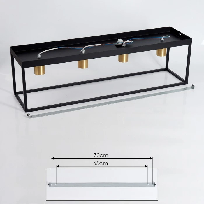 Hofstein Malao Deckenleuchte Messing, Schwarz, 4-flammig 5 Hofstein Malao Deckenleuchte Messing, Schwarz, 4-flammig – Bild 5