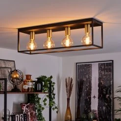 Hofstein Malao Deckenleuchte Messing, Schwarz, 4-flammig 17 Hofstein Malao Deckenleuchte Messing, Schwarz, 4-flammig -Bürolampen Verkäufe malao deckenleuchte h3019283 6