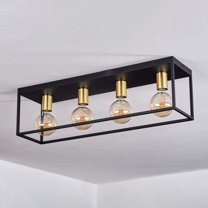 Hofstein Malao Deckenleuchte Messing, Schwarz, 4-flammig 8 Hofstein Malao Deckenleuchte Messing, Schwarz, 4-flammig – Bild 8