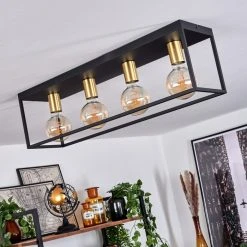 Hofstein Malao Deckenleuchte Messing, Schwarz, 4-flammig 20 Hofstein Malao Deckenleuchte Messing, Schwarz, 4-flammig -Bürolampen Verkäufe malao deckenleuchte h3019283 9