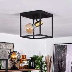 Hofstein Malao Deckenleuchte Messing, Schwarz, 1-flammig -Bürolampen Verkäufe malao deckenleuchte h3019306 10