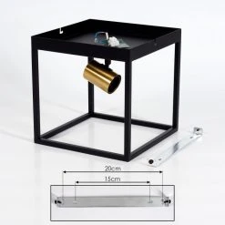 Hofstein Malao Deckenleuchte Messing, Schwarz, 1-flammig -Bürolampen Verkäufe malao deckenleuchte h3019306 5