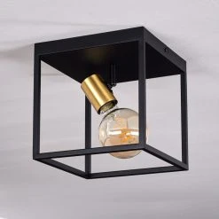 Hofstein Malao Deckenleuchte Messing, Schwarz, 1-flammig -Bürolampen Verkäufe malao deckenleuchte h3019306 8