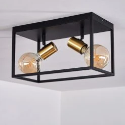 Hofstein Malao Deckenleuchte Messing, Schwarz, 2-flammig -Bürolampen Verkäufe malao deckenleuchte h3019313 7