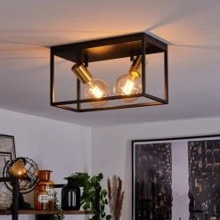 Hofstein Malao Deckenleuchte Messing, Schwarz, 2-flammig -Bürolampen Verkäufe malao deckenleuchte h3019313 8