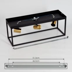 Hofstein Malao Deckenleuchte Messing, Schwarz, 3-flammig -Bürolampen Verkäufe malao deckenleuchte h3019320 4