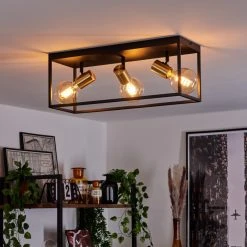 Hofstein Malao Deckenleuchte Messing, Schwarz, 3-flammig -Bürolampen Verkäufe malao deckenleuchte h3019320 6