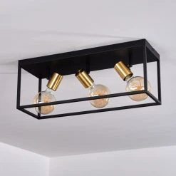 Hofstein Malao Deckenleuchte Messing, Schwarz, 3-flammig -Bürolampen Verkäufe malao deckenleuchte h3019320 7