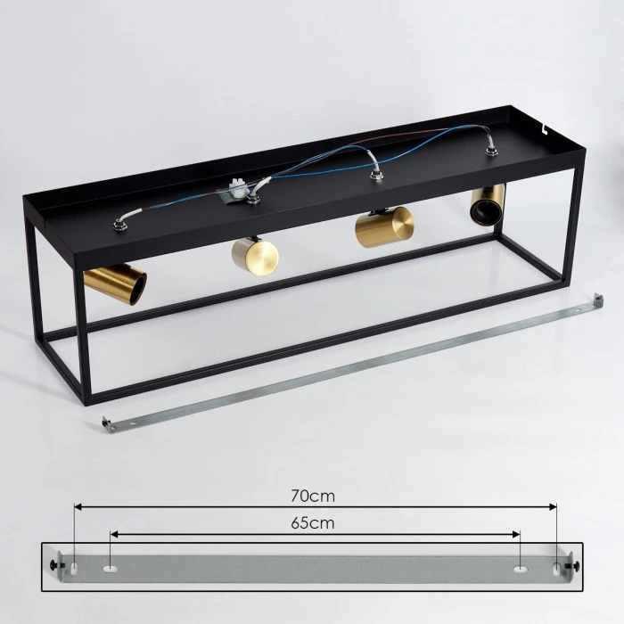 Hofstein Malao Deckenleuchte Messing, Schwarz, 4-flammig 5 Hofstein Malao Deckenleuchte Messing, Schwarz, 4-flammig – Bild 5