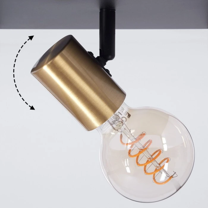 Hofstein Malao Deckenleuchte Messing, Schwarz, 4-flammig 6 Hofstein Malao Deckenleuchte Messing, Schwarz, 4-flammig – Bild 6