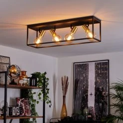 Hofstein Malao Deckenleuchte Messing, Schwarz, 4-flammig 16 Hofstein Malao Deckenleuchte Messing, Schwarz, 4-flammig -Bürolampen Verkäufe malao deckenleuchte h3019337 6