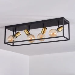 Hofstein Malao Deckenleuchte Messing, Schwarz, 4-flammig 17 Hofstein Malao Deckenleuchte Messing, Schwarz, 4-flammig -Bürolampen Verkäufe malao deckenleuchte h3019337 7