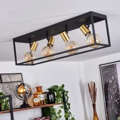 Hofstein Malao Deckenleuchte Messing, Schwarz, 4-flammig 19 Hofstein Malao Deckenleuchte Messing, Schwarz, 4-flammig -Bürolampen Verkäufe malao deckenleuchte h3019337 9