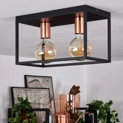 Hofstein Malao Deckenleuchte Schwarz, Gold, Roségold, 2-flammig -Bürolampen Verkäufe malao deckenleuchte h3019375 11