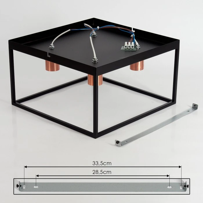 Hofstein Malao Deckenleuchte Schwarz, Roségold, 4-flammig 5 Hofstein Malao Deckenleuchte Schwarz, Roségold, 4-flammig – Bild 5