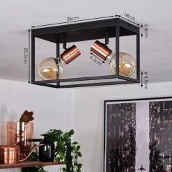 Hofstein Malao Deckenleuchte Schwarz, Roségold, 2-flammig 15 Hofstein Malao Deckenleuchte Schwarz, Roségold, 2-flammig -Bürolampen Verkäufe malao deckenleuchte h3019429 3