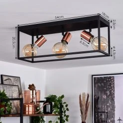 Hofstein Malao Deckenleuchte Schwarz, Roségold, 3-flammig 13 Hofstein Malao Deckenleuchte Schwarz, Roségold, 3-flammig -Bürolampen Verkäufe malao deckenleuchte h3019436 3