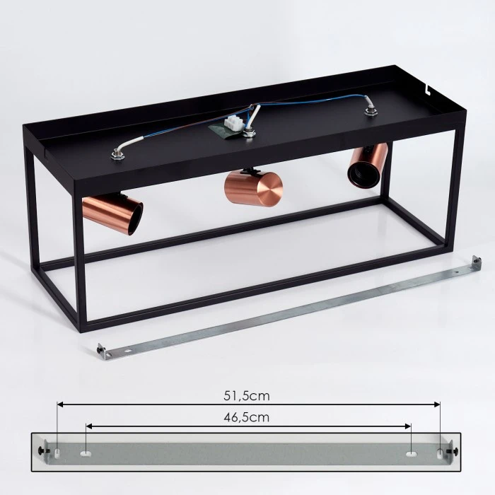 Hofstein Malao Deckenleuchte Schwarz, Roségold, 3-flammig 5 Hofstein Malao Deckenleuchte Schwarz, Roségold, 3-flammig – Bild 5