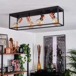 Hofstein Malao Deckenleuchte Schwarz, Roségold, 4-flammig 23 Hofstein Malao Deckenleuchte Schwarz, Roségold, 4-flammig -Bürolampen Verkäufe malao deckenleuchte h3019443 11