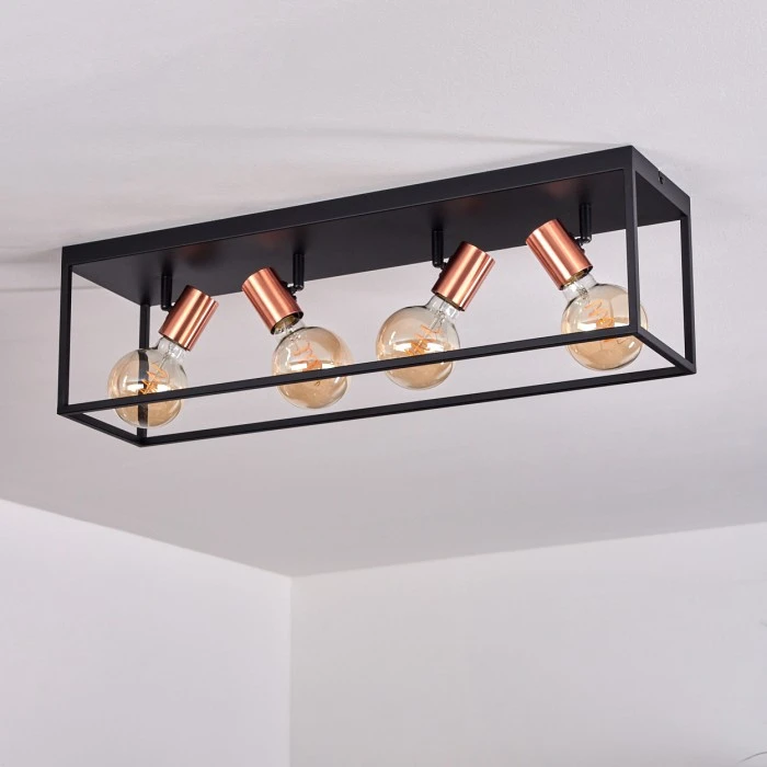 Hofstein Malao Deckenleuchte Schwarz, Roségold, 4-flammig 8 Hofstein Malao Deckenleuchte Schwarz, Roségold, 4-flammig – Bild 8