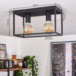 Hofstein Malao Deckenleuchte Schwarz, 2-flammig 14 Hofstein Malao Deckenleuchte Schwarz, 2-flammig -Bürolampen Verkäufe malao deckenleuchte h3019481 3