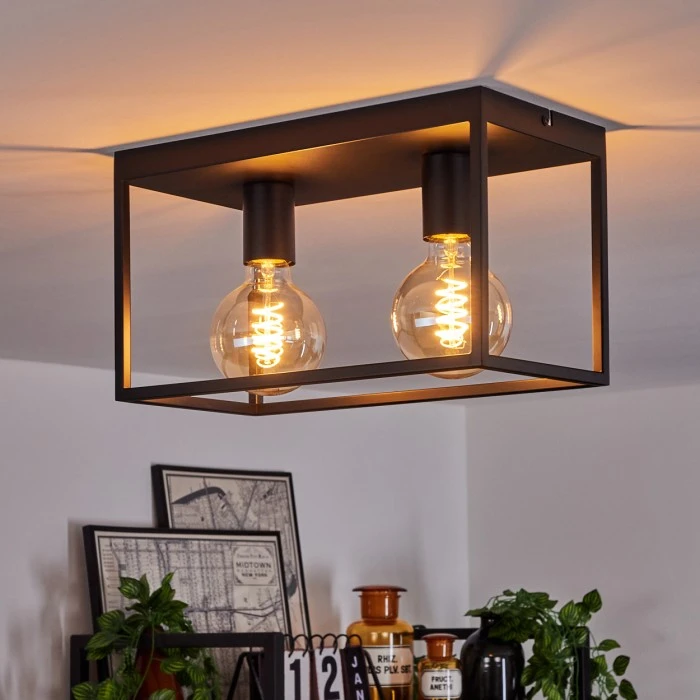 Hofstein Malao Deckenleuchte Schwarz, 2-flammig 9 Hofstein Malao Deckenleuchte Schwarz, 2-flammig – Bild 9