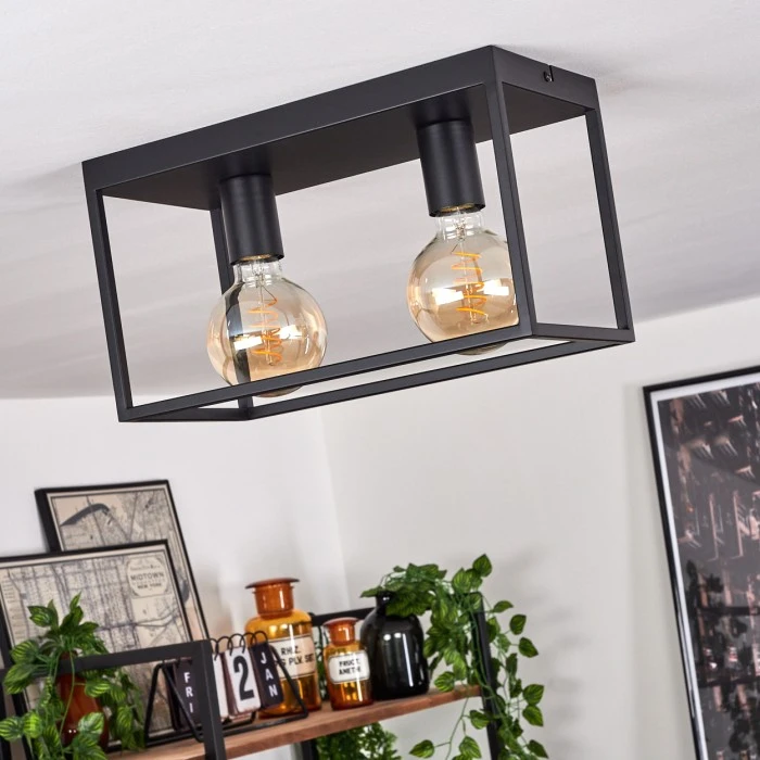 Hofstein Malao Deckenleuchte Schwarz, 2-flammig 10 Hofstein Malao Deckenleuchte Schwarz, 2-flammig – Bild 10