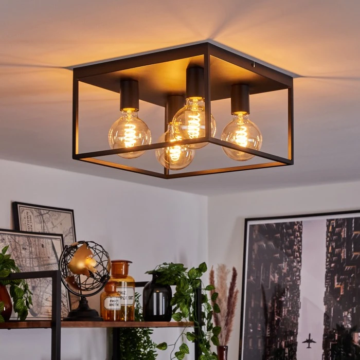 Hofstein Malao Deckenleuchte Schwarz, 4-flammig 1 Hofstein Malao Deckenleuchte Schwarz, 4-flammig