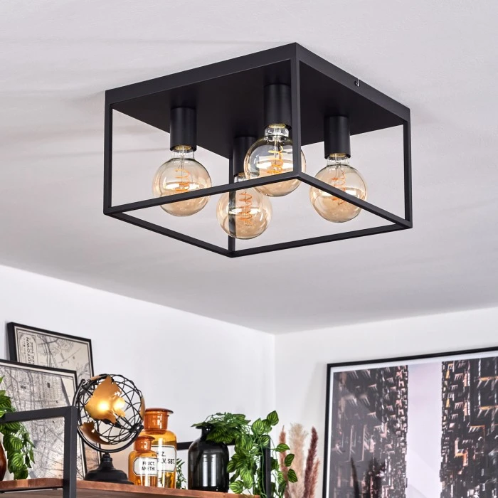 Hofstein Malao Deckenleuchte Schwarz, 4-flammig 11 Hofstein Malao Deckenleuchte Schwarz, 4-flammig – Bild 11