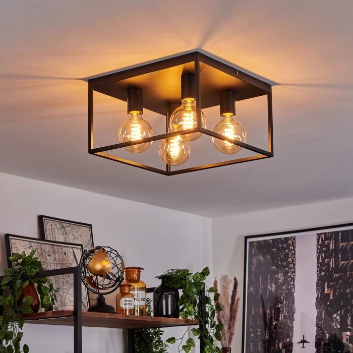 Hofstein Malao Deckenleuchte Schwarz, 4-flammig 9 Hofstein Malao Deckenleuchte Schwarz, 4-flammig – Bild 9