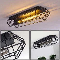 Hofstein Mallawi Deckenleuchte Schwarz, 1-flammig