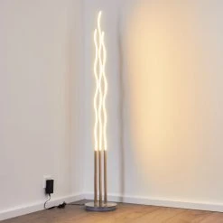 Hofstein Mapleton Stehleuchte LED Nickel-Matt, 3-flammig, Fernbedienung -Bürolampen Verkäufe mapleton stehleuchte h3009567 13