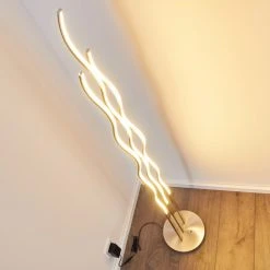 Hofstein Mapleton Stehleuchte LED Nickel-Matt, 3-flammig, Fernbedienung -Bürolampen Verkäufe mapleton stehleuchte h3009567 6