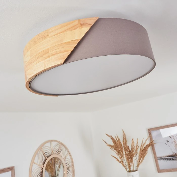 Hofstein Mjelstad Deckenleuchte Grau, Braun, Weiß, 2-flammig 2 Hofstein Mjelstad Deckenleuchte Grau, Braun, Weiß, 2-flammig – Bild 2