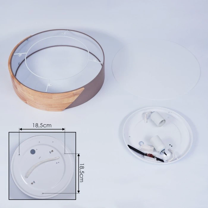 Hofstein Mjelstad Deckenleuchte Grau, Braun, Weiß, 2-flammig 5 Hofstein Mjelstad Deckenleuchte Grau, Braun, Weiß, 2-flammig – Bild 5