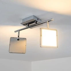 Hofstein Monteria Deckenleuchte LED Chrom, 2-flammig -Bürolampen Verkäufe monteria deckenleuchte h3003589 8