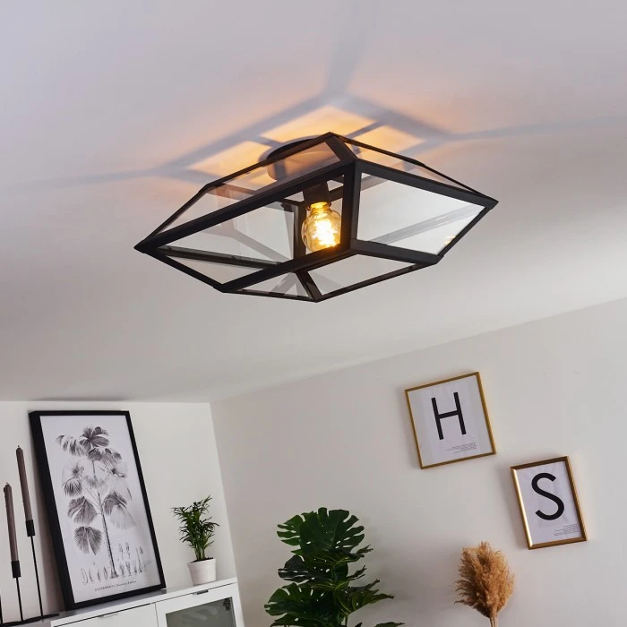 Hofstein Moraira Deckenleuchte Schwarz, 1-flammig 7 Hofstein Moraira Deckenleuchte Schwarz, 1-flammig – Bild 7