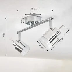 Hofstein Morges Deckenleuchte LED Chrom, 2-flammig 16 Hofstein Morges Deckenleuchte LED Chrom, 2-flammig -Bürolampen Verkäufe morges deckenleuchte h3446973 3