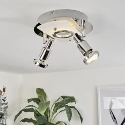 Hofstein Morges Deckenleuchte LED Nickel-Matt, Chrom, 2-flammig -Bürolampen Verkäufe morges deckenleuchte h3458556 6