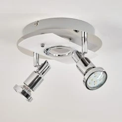 Hofstein Morges Deckenleuchte LED Nickel-Matt, Chrom, 2-flammig -Bürolampen Verkäufe morges deckenleuchte h3458556 7