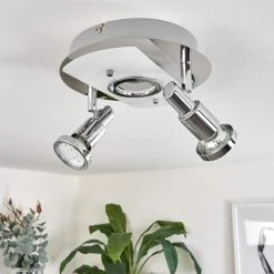 Hofstein Morges Deckenleuchte LED Nickel-Matt, Chrom, 2-flammig -Bürolampen Verkäufe morges deckenleuchte h3458556 9