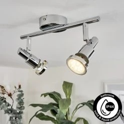 Hofstein Morges Deckenleuchte LED Chrom, 2-flammig