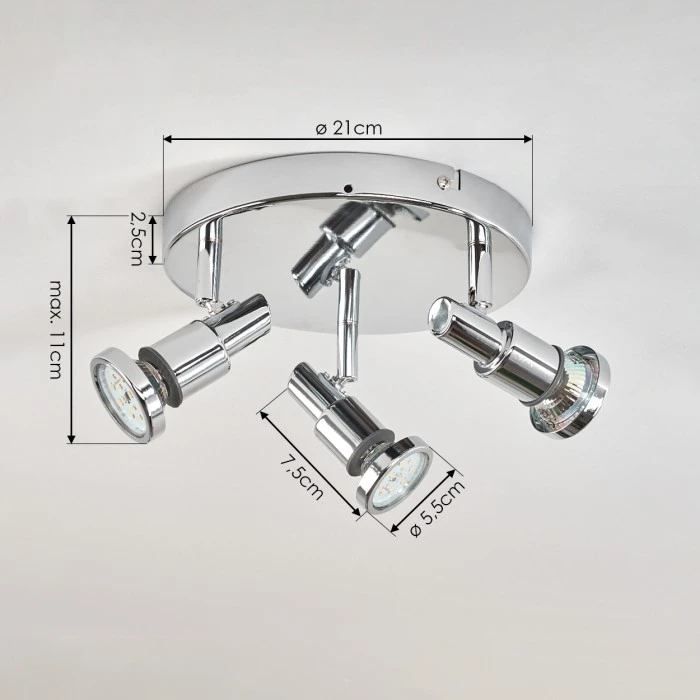 Hofstein Morges Deckenleuchte Chrom, 3-flammig 4 Hofstein Morges Deckenleuchte Chrom, 3-flammig – Bild 4