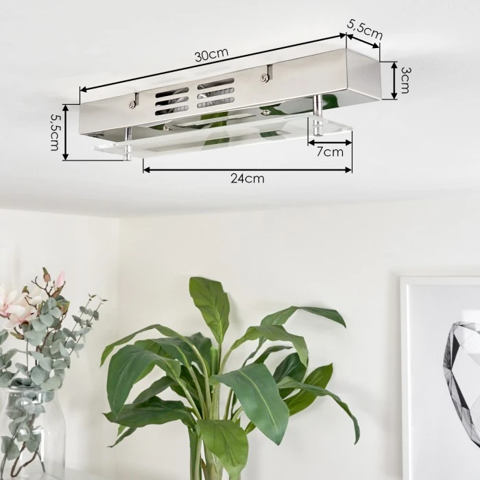 Hofstein Morges Deckenleuchte LED Chrom, 1-flammig 4 Hofstein Morges Deckenleuchte LED Chrom, 1-flammig – Bild 4