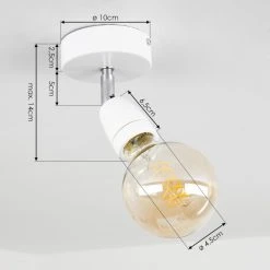 Hofstein Musland Deckenleuchte Chrom, Weiß, 1-flammig -Bürolampen Verkäufe musland deckenleuchte h3430941 3