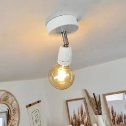 Hofstein Musland Deckenleuchte Chrom, Weiß, 1-flammig -Bürolampen Verkäufe musland deckenleuchte h3430941 6