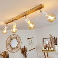 Hofstein Musland Deckenleuchte Chrom, Braun, 4-flammig -Bürolampen Verkäufe musland deckenleuchte h3431320 6