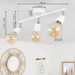 Hofstein Musland Deckenleuchte Chrom, Weiß, 3-flammig -Bürolampen Verkäufe musland deckenleuchte h3431450 3